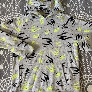 Nike boy’s (big kids) Gray and Black Hoodie with Neon Accents XL